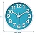Crosstime Wall Clock Silent Non Ticking Indoor Outdoor Clock Battery Operated Easy to Read Analog Decorative Clocks for Bedroom Office Home Patio Pool Porch Decor,12 Inch Aqua