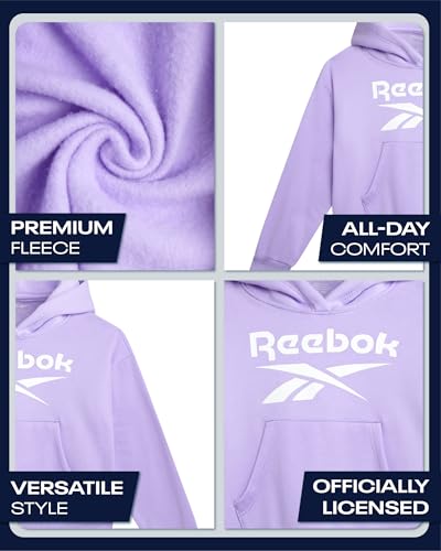 Reebok Girls Hoodie - Soft Cozy Midweight Fleece Girls Pullover Sweatshirt - Casual Fashion Kids Hoodie Fall Winter Clothes - Image 5