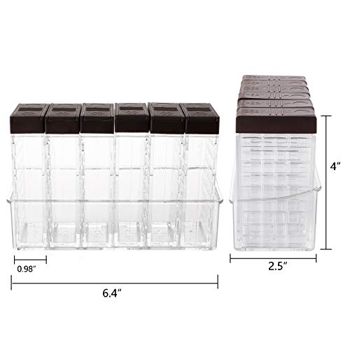 TOPZEA 12 Pcs Spice Shaker Jars, Plastic Seasoning Containers Dispenser Travel Seasoning Box with 2-in-1 Lids Empty Condiment Set for Storage Spice, Salt and Pepper, Clear by TOPZEA - Used condition - Image 2