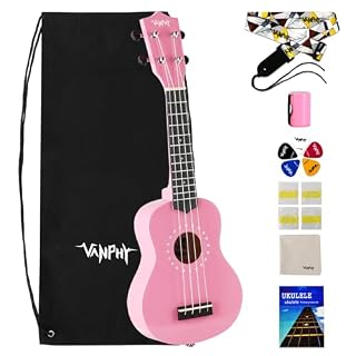 Soprano Ukulele for Beginner Kids with Gig Bag 21 Inch Uke for Starter Hawaiian Soprano Ukelele Polishing Adults Basswood 21 Inch uke bundle with Strap Picks Songbook Cleaning Cloth (Pink) - Les Beatles, Paul McCartney, John Lennon, RIngo Starr, George Harrison