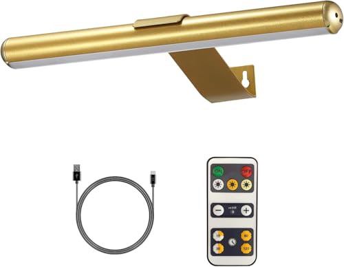 Image of MIOBLUE Rechargeable Picture Lights with Remote,Full Metal Painting Light Display LED Battery Lamp with 3 Lighting Modes, Dimmable Dartboard Light with Timer for Frame Portrait Art