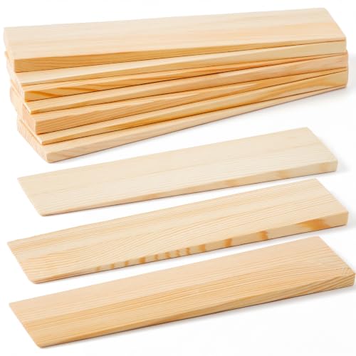 Leinuosen 10 Pack Wood Shims for Leveling 12" x 1.5" x 3/8" Pine Wood Shims Hardwood Wedges for Toilets, Tables, Doors, Furniture, Cabinets, Uneven Floors