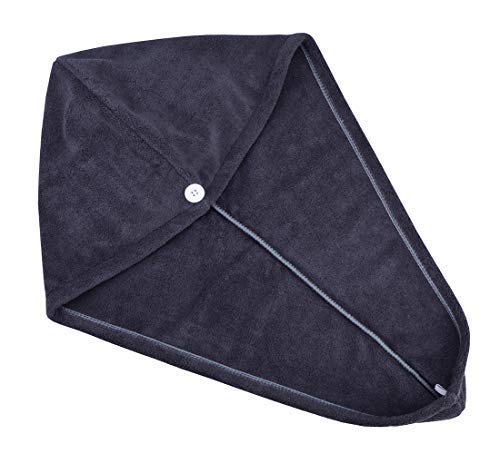 HOPESHINE Hair Drying Towel Twist Microfiber Towels for Hair Turban Wrap Fast Drying Super Soft and Absorbent Great Gift for Women and Girls (Dark Grey)