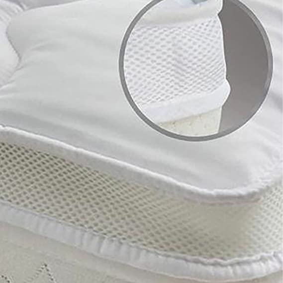 Filling Hollow Fibre Microfibre Mattress Topper 4FT Single Double King Superking Air Flow Mattress Protector (King)