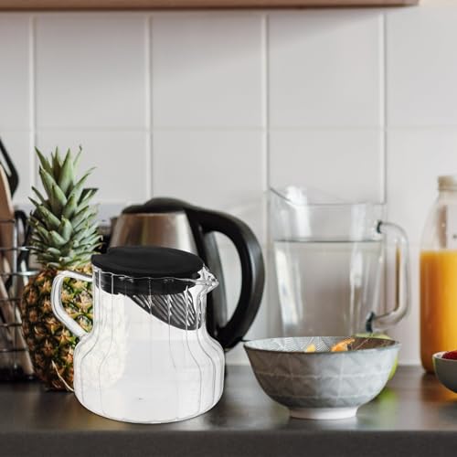 Jarra de vidrio para café de 550ml con tapa, cafetera de cristal multipropósito 7