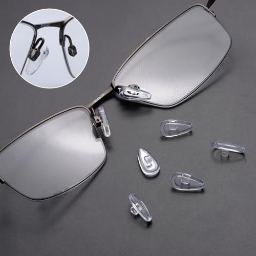 Image of OOWLIT 5 Pairs of Clear Nose Pads Compatible with Oakley Gasser OX5087 /Lizard OX5113 OX5120 /Barrelhouse OX3173 OX3174