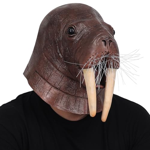Walrus Mask Latex Full Head Sea Animal Mask Adult Halloween Cosplay Costume - image 3
