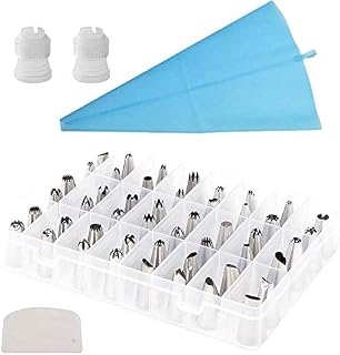 Cake Decorating Supplies with Icing Tips,Silicone Pastry Bags,Flower Nails,Reusable Plastic Couplers Baking Accessories
