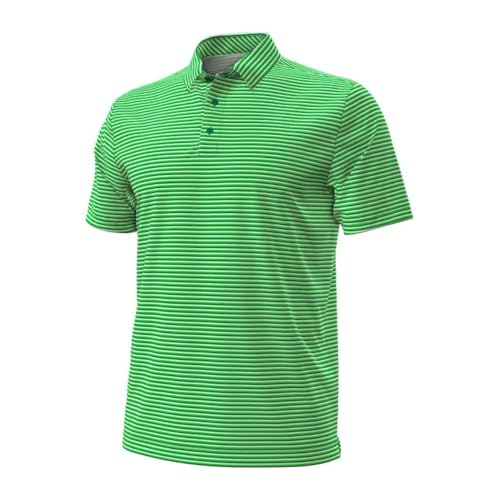 Under Armour Drive Groove Stripe Tidal Green Mens Golf Polo - Tidal Green/L