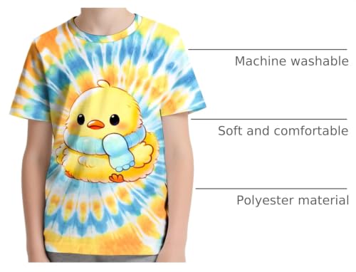 Image of Kids Tie Dye T-Shirt,Children Hippies Senior Tie Dye Tee Tshirt for Boys Girls