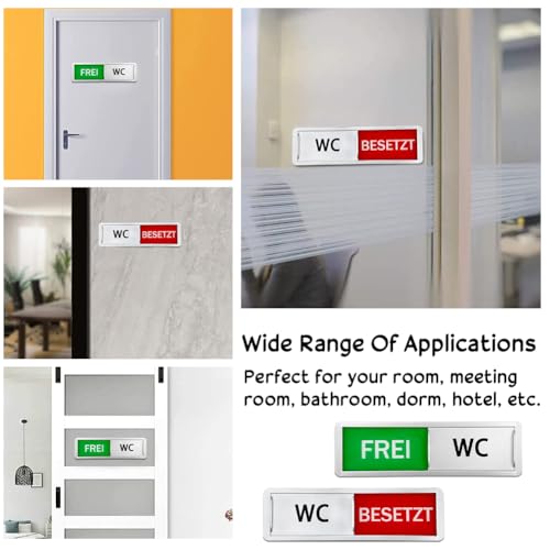 REFORUNG FREI - BESETZT Schilder WC Schild WC Türschild Selbstklebend Frei Besetzt Schiebeschilder Klebeschild Toilette Schild Mit Schieber Festhaltemagneten Frei Besetztschild Raumstatus Raumschild