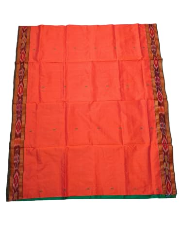 Ivikta orange pochampally silk saree – image 3