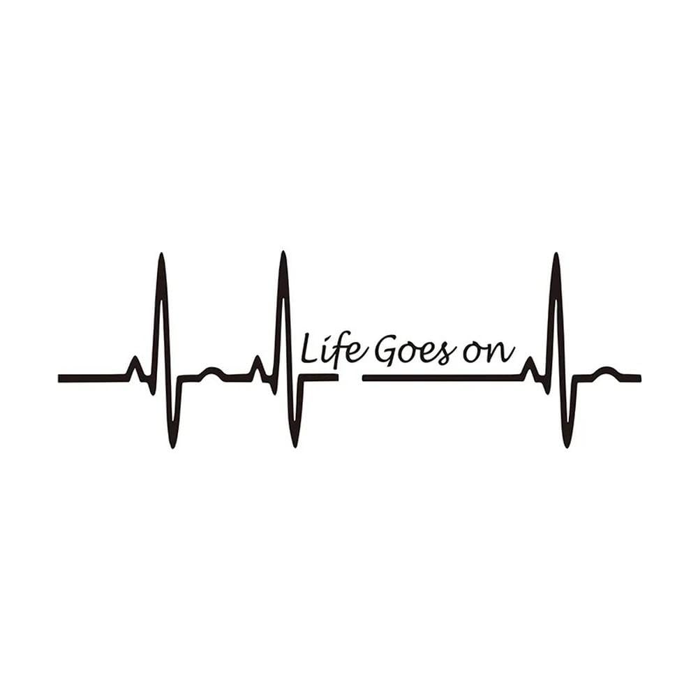 Auto Accessory Heart Beat Trackpad Life for Car Stickers Personality, Stylish, Products Decoration Exterior Parts PVC(Black,25CM)