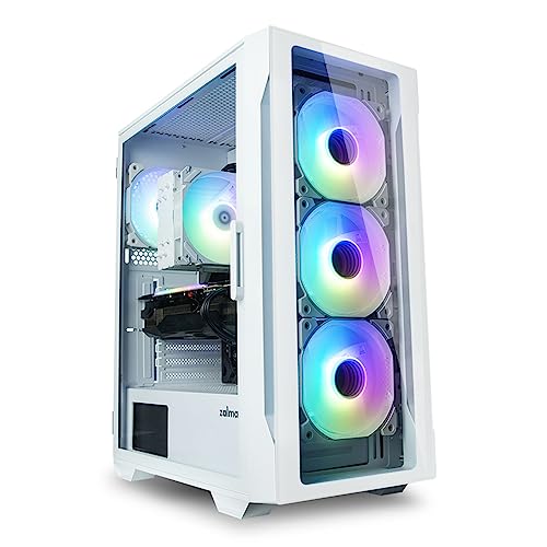 Zalman – i3 NEO Infinity Mirror ARGB – ATX Mid-Tower PC Case – Tempered Glass Front & Side Panel – 4 x ARGB Fans 120mm Pre-Installed, White