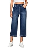 Vetinee Cropped Jeans for Women UK Stretch Jeans for Women UK Classic Blue Size Medium Fits UK 12-14
