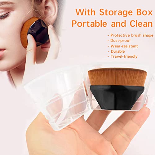 2 Pack Foundation Makeup Brushes With Protective Case, Xkflauhm Flat Top Blush Flawless Kabuki Foundation Brushes For Blending Liquid Cream Flawless Powder Face Blush (Brochas De Maquillaje, Green) #TOP1