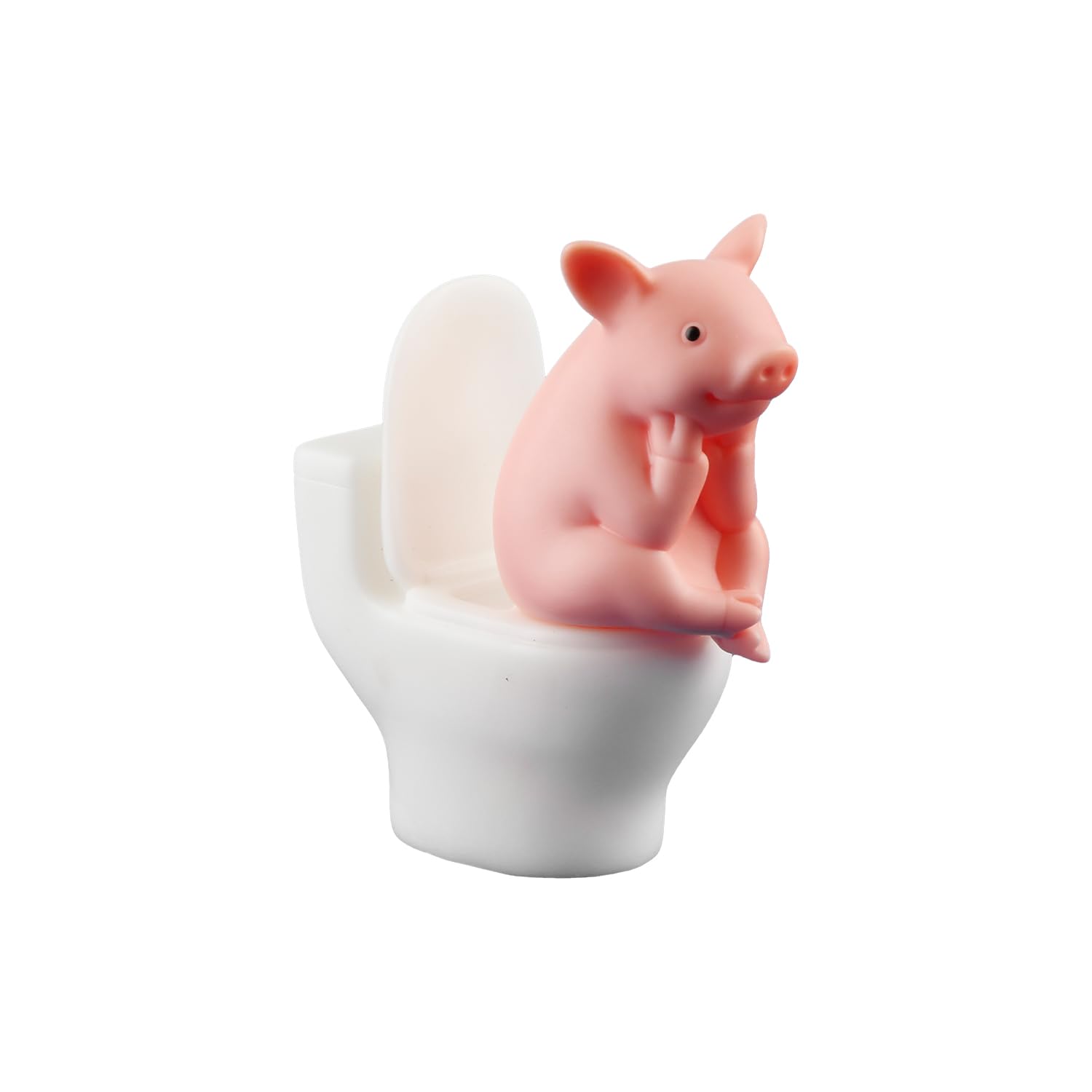 Tabanzhe Miniature Pig Figurine Statue,Cute Pig Sitting Toilet Ornaments For Fairy Garden,Desktop,Home Or Office Decorations,Dollhouse Accessories And Diy Crafts Landscape Decor