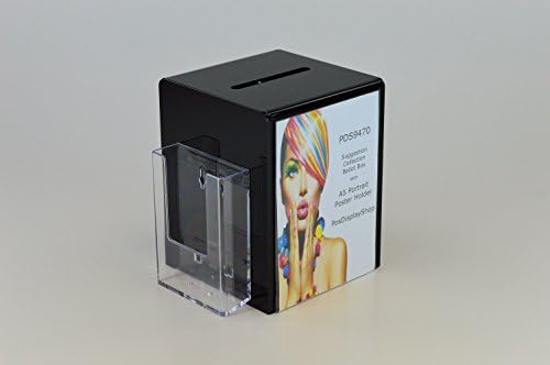 Comment Box Collection Box Ballot Box Charity Box Suggestion Box with Leaflet Holder + A5 Poster Holder PDS9470 (Red)