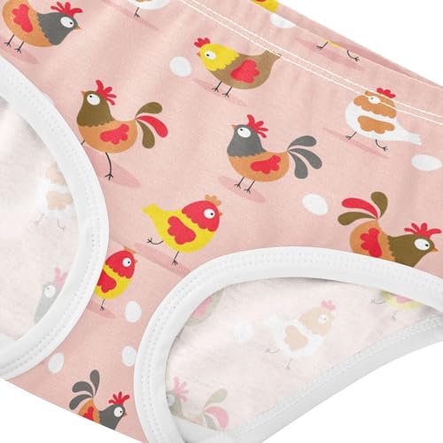 Wusikd Chickens Girls' Underwear Cotton Roosters Eggs Girls Briefs Soft Toddler Underwear 4T Multi4