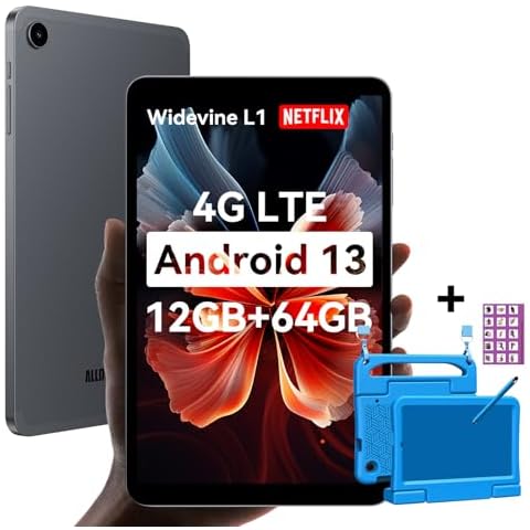 ALLDOCUBE KIZPAD PRO Android 13 Tablet 8.4", 12GB（4+8+64GB 512GB Expandable with Widevine L1 8 Core CPU, 1200×1920FHD Kids Tablet with Parental Control, Pen, AR Animal Card, 4G LTE, 4000mAh, 5MP /5MP Cover