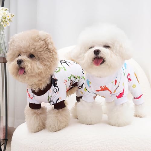 XPUDAC 4 Pack Dog Pajamas Soft Strechy Summer Doggie Clothes for Small Medium Dogs Boy Girl Cat Apparel-Small - Image 6