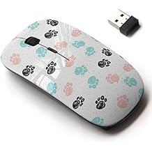 2.4G Wireless Mouse with Cute Pattern Design for All Laptops and Desktops with Nano Receiver - Doodle Dog paw