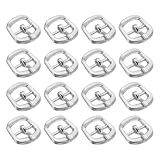 uxcell 20Pcs Metal Roller Buckles, 7mm - 0.28' Rectangle Sewing Mini Buckles Webbing Slider Single Pin Slides for DIY Craft Accessories Clothes Belt (Silver, 11mm)