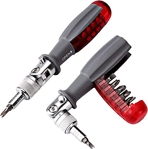Multi Angle Ratchet Screwdriver 10 In One Household Screwdriver Set Multi Angle Ratchet Screwdriver - Household Screwdriver Set Cross Plum Blossom Screw Driver - Durable Portable Screw Driving (A) #TOP25