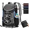 RAINSMORE Packable Hiking Backpack for Men Women Foldable Camping Backpack 40L Waterproof Hiking Bag Lightweight Collapsible Hiking Daypack for Travel Trekking Outdoor Large Capacity Black