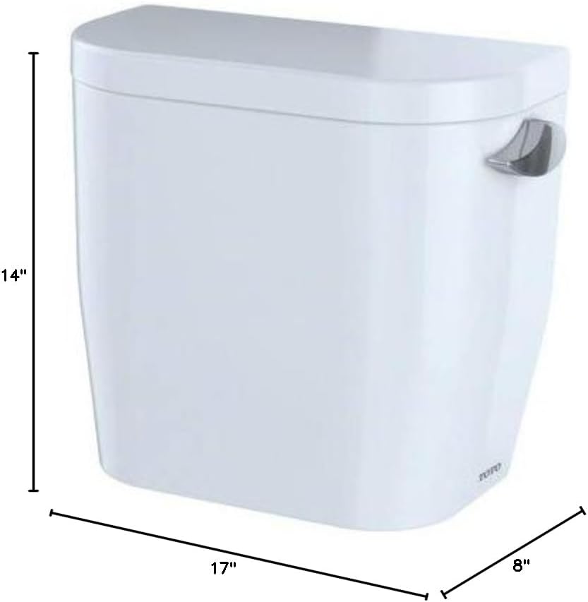 TOTO ST243ER#01 Entrada Commercial Tank and Cover with Right Hand Trip Lever, Cotton White