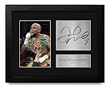 HWC Trading Floyd Mayweather Framed Gift Signed Printed Autograph Boxing Print Photo Picture Display - US Letter Size