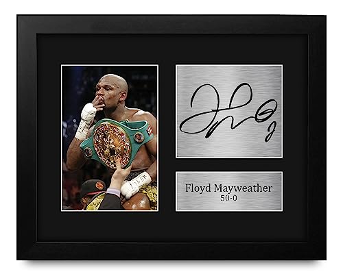 HWC Trading Floyd Mayweather Framed Gift Signed Printed Autograph Boxing