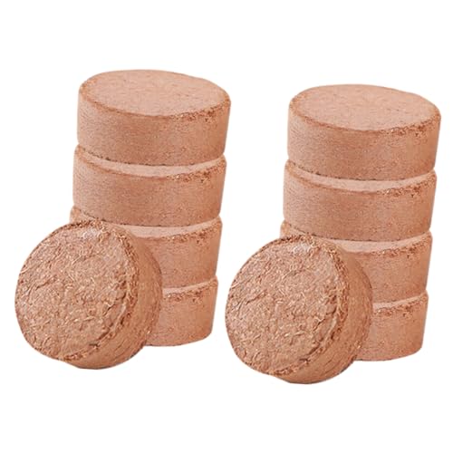 HIAKDOFT Bloc de Terreau Expansif Nutritif en Fibre Végétale, 60 Pcs Petit Format, pour Pépinière et Jardinage Domestique, Sol Compressé Absorbant L’Eau, Support de Croissance