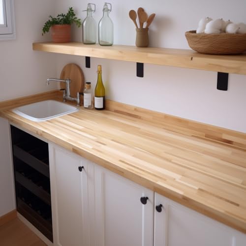 Maple Wood Backsplash madera sólida 65.41x10.16x1.91 cm miniatura 4