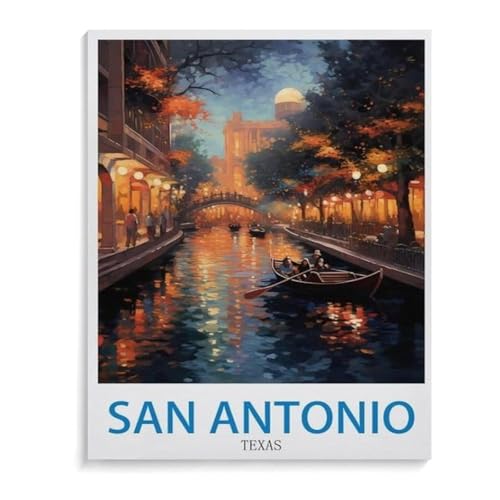 1000Pcs，San Antonio Texas，Jigsaw Adult Decompression Game Puzzle Students Toy for Children Christmas Birthday Gifts（38x26cm）-L7
