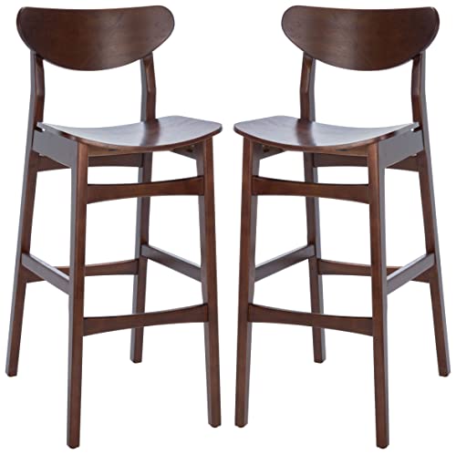 SAFAVIEH-Home-Collection-Thaxton-Mid-Century-Farmhouse-Walnut-30-inch-Bar-Stool-Set-of-2 SAFAVIEH Home Collection Thaxton Mid Century Farmhouse Walnut 30 inch Bar Stool Set of 2