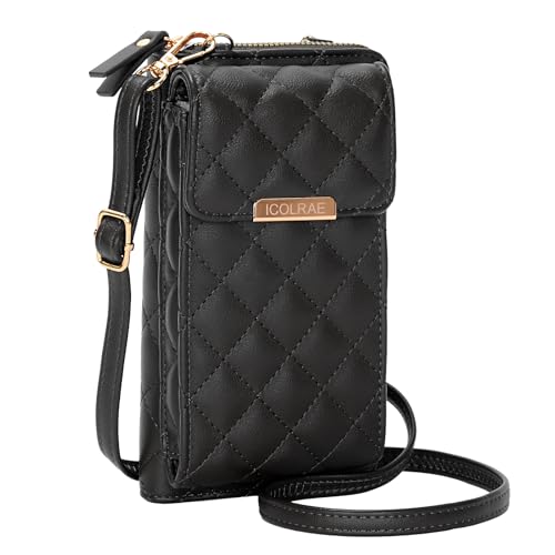 ICOLRAE Small Crossbody Bags for Women Trendy Cell Phone Purse Vegan Leather Wallet with Credit Card Slots