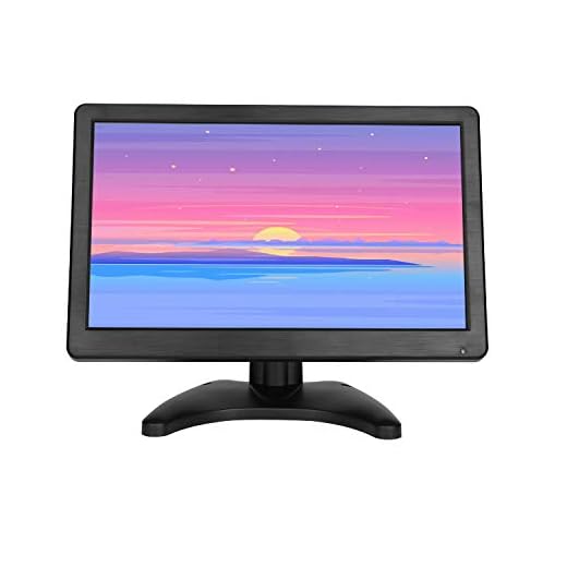 EVERSECU 12 inch HD 1920x1080 IPS LCD HDMI Monitor Screen Input Audio Video Display with BNC Cable for PC Computer Camera DVD Security CCTV DVR Home Office Surveillance …