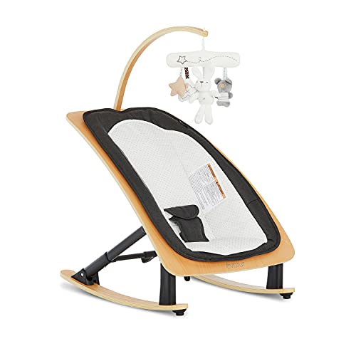 Image of Evolur Tory 2-in-1 Rocker & Chair, Black