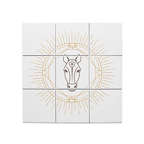 Carreaux Céramique Cheval Signe Astrologie Chinois 60x60cm pour déco murale et horoscope