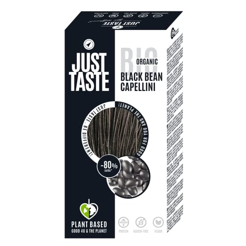 Just Taste Be different Espaguetis orgánicos de grano negro/Capellini, 41 g de proteína, ideal par