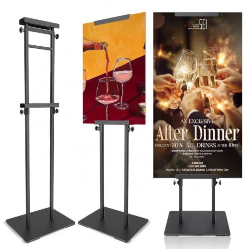 AceShow Easel Stand For Sign Heavy-Duty Pedestal Sign Stand 1-Pack Black