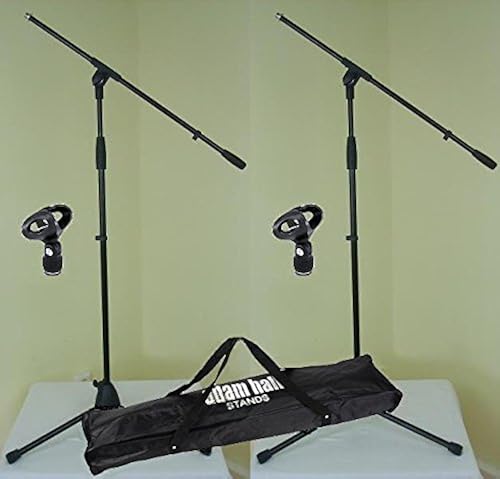 Adam Hall Mikrofon-StA nder mit Schwenkarm Galgen  Mikrofon-Klammer Transport-Tasche Mikrofon-Stativ Dreibein schwarz S5BE D903 SMICBAG