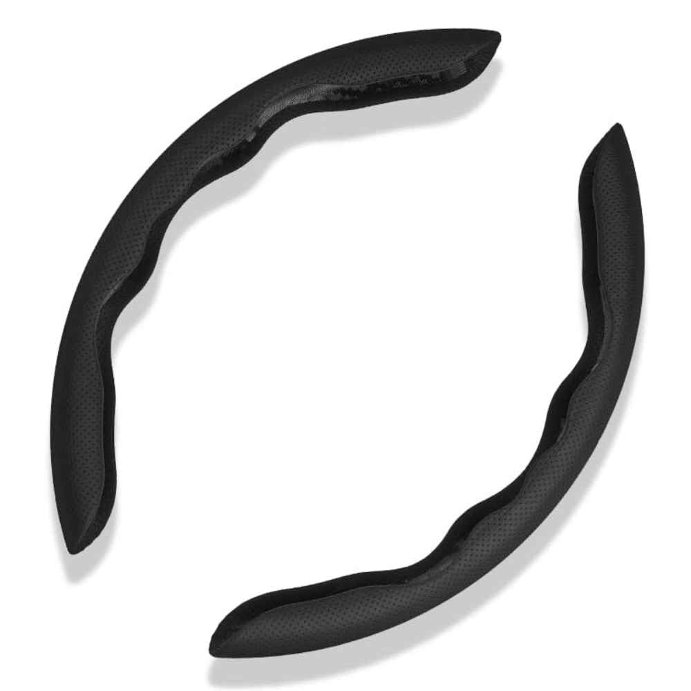 KCDRVUP Segmented Wheel Cover for Mazda Mazda2 2 Sedan (Type DE/DJ/XP21/DY) 2010-2023 Anti Slip Car Steering Grip Protector Quick Installation,normal-Black