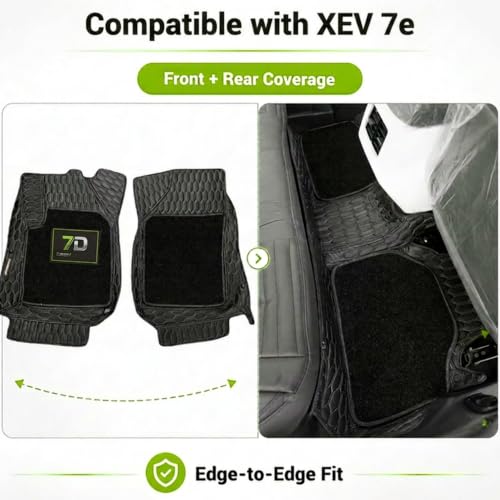 Image of EV MASTER 7D Car Floor Mats for Mahindra XEV 9e Hybrid (2026 Onwards) Complete Set | All Weather | Anti-Slip | Luxury Premium Car Mat | Full Coverage | Custom Fitted Car Foot Mats