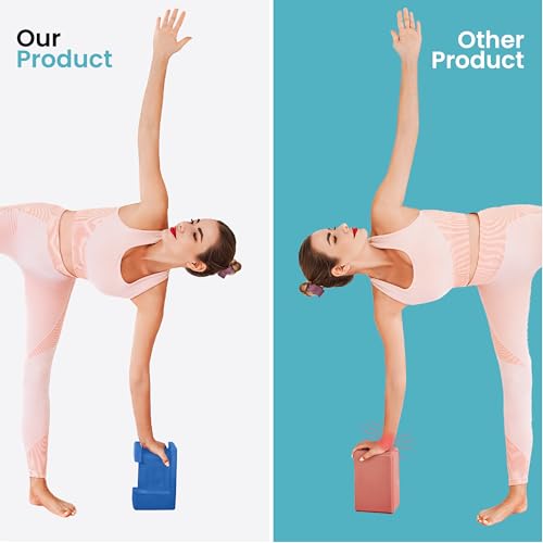 Lumia Wellnesss Ergonomic Yoga Block, Relieve Wrist Pain, Improve Comfort and Grip, Pilates Balance and Stretching (Blue) - Thumbnail 4