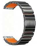 MaKTech Correa de titanio con forro de silicona, correa de metal más ligera recubierta de DLC de 22 mm, para Samsung Galaxy Watch de 46 mm/Gear S3, Huawei Watch GT4/GT5/GT6 (46 mm), Garmin Venu 2