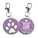 tag8 Smart Pet Médaille d'identification pour animal domestique – Médaille anti perte NFC et code QR, étiquette de collier en silicone silencieuse pour chien et chat, profil numérique d'animal de