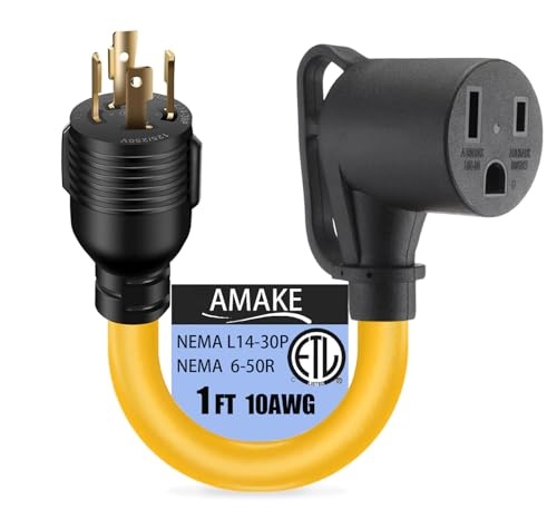 Groovely NEMA L14-30P to 6-50R Generator Adapter Cord, 1FT