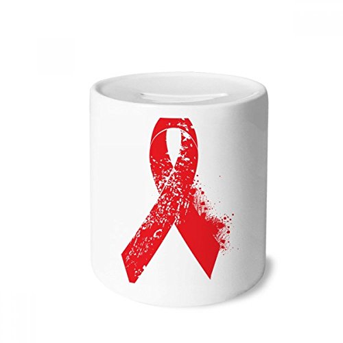Tirelire ruban rouge VIH idée cadeau solidaire en céramique pour enfants